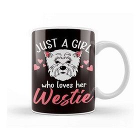 Baskı Dükkanı Girl Who Loves Westie West Highland Terrier Dog Breed Puppy Kupa Bardak