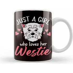 Baskı Dükkanı Girl Who Loves Westie West Highland Terrier Dog Breed Puppy Kupa Bardak