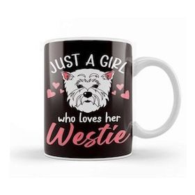 Baskı Dükkanı Girl Who Loves Westie West Highland Terrier Dog Breed Puppy Kupa Bardak