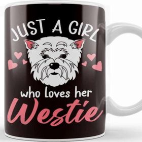 Baskı Dükkanı Girl Who Loves Westie West Highland Terrier Dog Breed Puppy Kupa Bardak