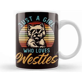 Baskı Dükkanı Girl Who Loves Westies West Highland Terrier Dog Breed Puppy Kupa Bardak