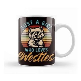 Baskı Dükkanı Girl Who Loves Westies West Highland Terrier Dog Breed Puppy Kupa Bardak