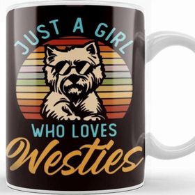 Baskı Dükkanı Girl Who Loves Westies West Highland Terrier Dog Breed Puppy Kupa Bardak