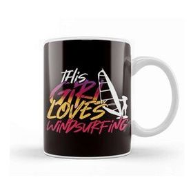 Baskı Dükkanı Girl Who Loves Windsurfing Windsurfer Sailing Ocean Wave Kupa Bardak