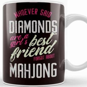 Baskı Dükkanı Girls Friends Best Mahjong Tiles Mah-Jongg Player Solitaire Kupa Bardak