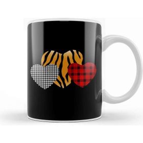 Baskı Dükkanı Girls Valentines Day S Hearts Love Leopard Plaid Kids 01 Kupa Bardak