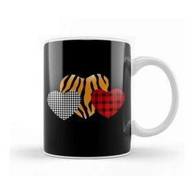 Baskı Dükkanı Girls Valentines Day S Hearts Love Leopard Plaid Kids 01 Kupa Bardak