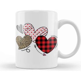 Baskı Dükkanı Girls Valentines Day S Hearts Love Leopard Plaid Kids Kupa Bardak