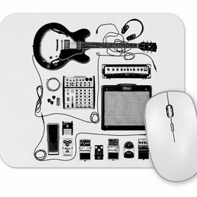 Baskı Dükkanı Gitar Amfi Gitarist Pedal Kedi Mouse Pad