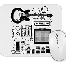 Baskı Dükkanı Gitar Amfi Gitarist Pedal Kedi Mouse Pad