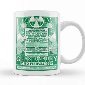 Baskı Dükkanı Glastonbury Festival 1982 Poster Kupa Bardak