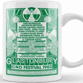 Baskı Dükkanı Glastonbury Festival 1982 Poster Kupa Bardak