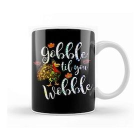 Baskı Dükkanı Gobble Til You Wobble Thanksgiving Paint Splatter Kupa Bardak