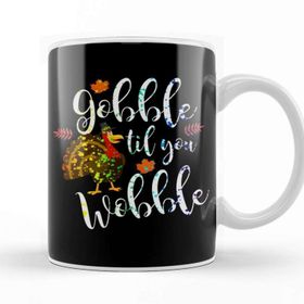 Baskı Dükkanı Gobble Til You Wobble Thanksgiving Paint Splatter Kupa Bardak