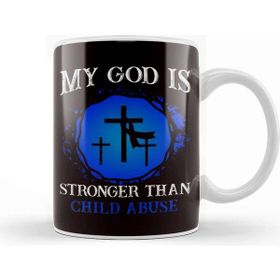 Baskı Dükkanı God Child Abuse Prevention Month Religion Blue Ribbon April Kupa Bardak