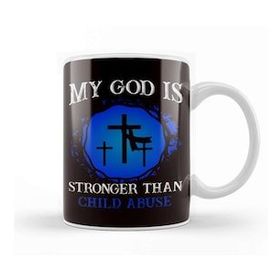 Baskı Dükkanı God Child Abuse Prevention Month Religion Blue Ribbon April Kupa Bardak