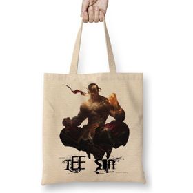 Baskı Dükkanı God Fist Lee Sin League Of Legends Bez Uzun Saplı Krem Rengi Çanta