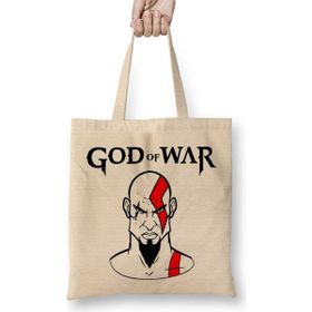 Baskı Dükkanı God Of War 02 Bez Uzun Saplı Krem Rengi Çanta