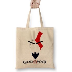 Baskı Dükkanı God Of War Bez Uzun Saplı Krem Rengi Çanta