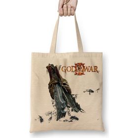 Baskı Dükkanı God Of War Bez Uzun Saplı Krem Rengi Çanta