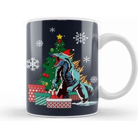 Baskı Dükkanı Godzilla Around The Christmas Tree Kupa Bardak