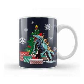 Baskı Dükkanı Godzilla Around The Christmas Tree Kupa Bardak