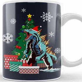 Baskı Dükkanı Godzilla Around The Christmas Tree Kupa Bardak