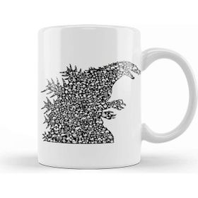 Baskı Dükkanı Godzilla Japanese Symbols Collage Kupa Bardak