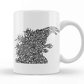 Baskı Dükkanı Godzilla Japanese Symbols Collage Kupa Bardak