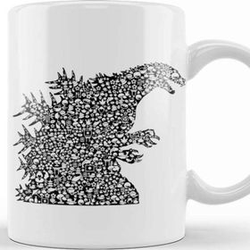 Baskı Dükkanı Godzilla Japanese Symbols Collage Kupa Bardak