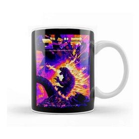 Baskı Dükkanı Godzilla Retro Godzilla Alien Kupa Bardak