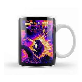 Baskı Dükkanı Godzilla Retro Godzilla Alien Kupa Bardak