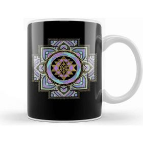 Baskı Dükkanı Golden Sri Yantra Sri Chakra In Pastel Lotus Kupa