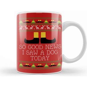 Baskı Dükkanı Good News Elf Quote Christmas Knit Kupa
