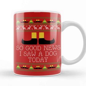 Baskı Dükkanı Good News Elf Quote Christmas Knit Kupa