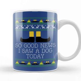Baskı Dükkanı Good News Elf Quote Christmas Knit Kupa