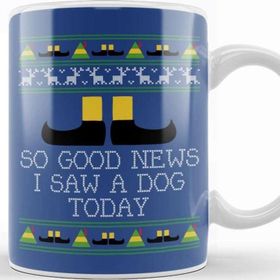 Baskı Dükkanı Good News Elf Quote Christmas Knit Kupa