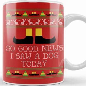 Baskı Dükkanı Good News Elf Quote Christmas Knit Kupa