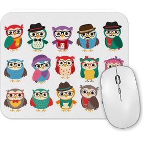 Baskı Dükkanı Gozlüklü Baykuşlar Mouse Pad