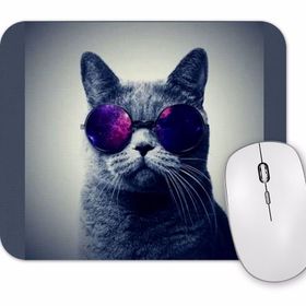 Baskı Dükkanı Gözlüklü Kedi Cats Mouse Pad