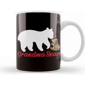 Baskı Dükkanı Grandma Bear Autism Awareness Autistic Puzzle Support Health Kupa
