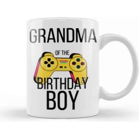 Baskı Dükkanı Grandma of The Birthday Boy Matching Video Game Birthday Kupa