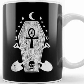 Baskı Dükkanı Grave Digger Creepy Punk Gothic Musician Kupa