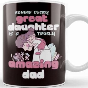 Baskı Dükkanı Great Daughter Amazing Dad Papa Father Daddy Husband Stepdad Kupa