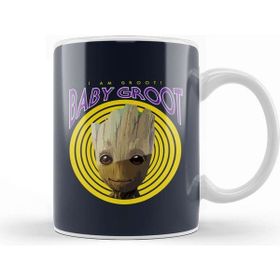 Baskı Dükkanı Guardians of the Galaxy Baby Groot I Am Retro Groot Kupa