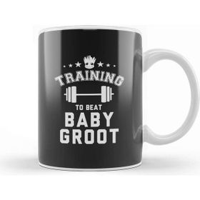 Baskı Dükkanı Guardians of The Galaxy Training To Beat Baby Groot Kupa