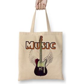 Baskı Dükkanı Guitar Music Gitar Müzik Bez Çanta