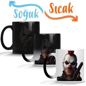 Baskı Dükkanı Gun and Clown Sihirli Porselen Kupa