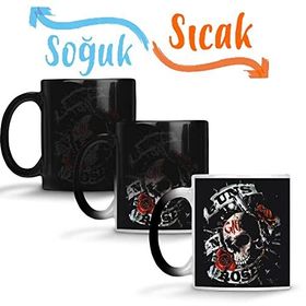 Baskı Dükkanı Guns N Roses Guns Roses Estampa Sihirli Porselen Kupa