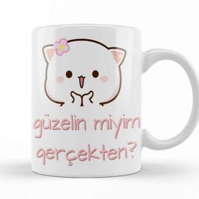 Baskı Dükkanı Güzelin Miyim Gerçekten Kupa